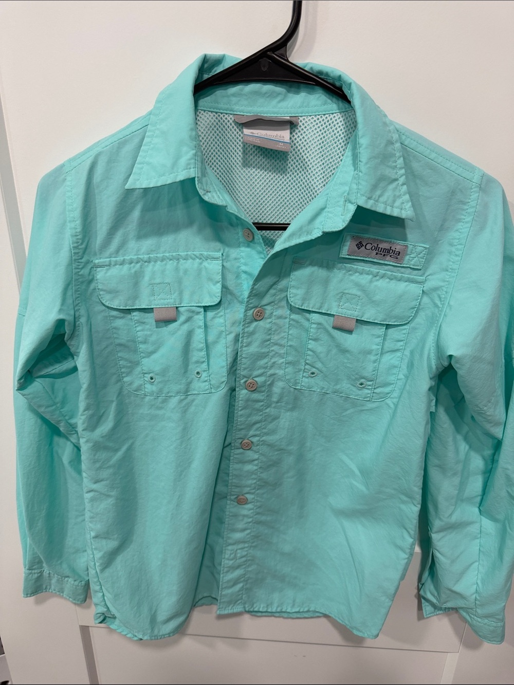 Columbia Youth Button-Front Fishing Shirt - Aqua